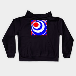 Blue, white, red and round II Kids Hoodie